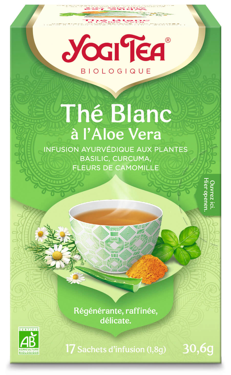 Yogi thé blanc à l'aloe vera bio 17 sachets